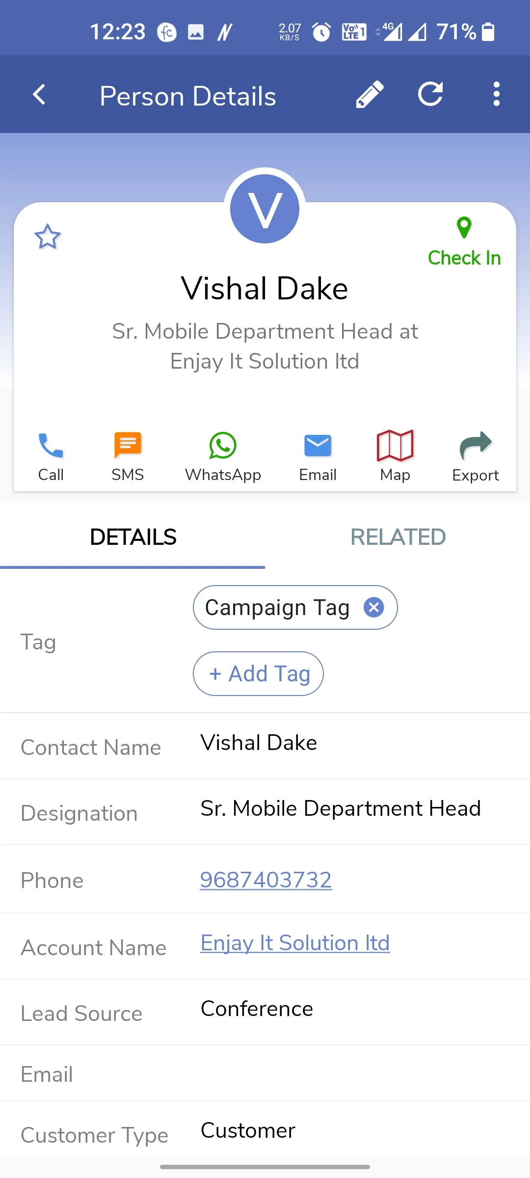 Sangam Mobile CRM screenshot